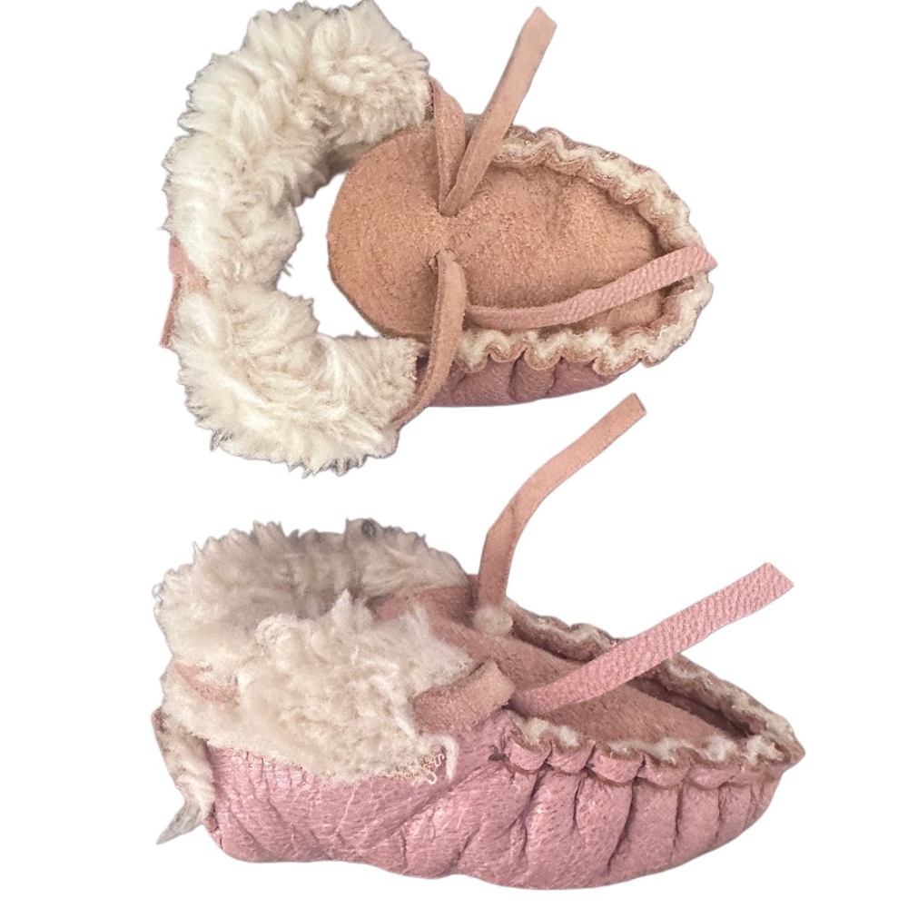 Pink Handmade Leather Baby Moccasins